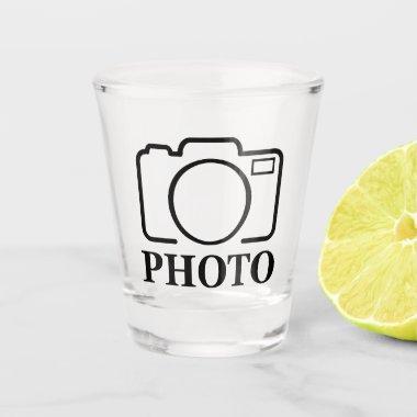Add Personalized Photo Wedding Modern Cute Elegant Shot Glass