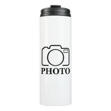 Add Personalized Photo Wedding Modern Cute Elegant Thermal Tumbler