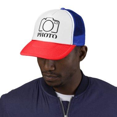 Add Personalized Photo Wedding Modern Cute Elegant Trucker Hat