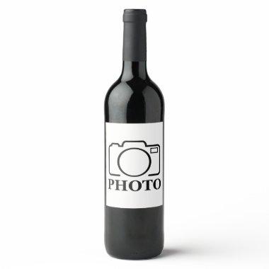 Add Personalized Photo Wedding Modern Cute Elegant Wine Label