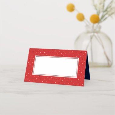 Add Your Text Modern Red and White Polka Dot Place