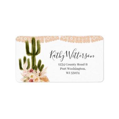 Address Label Boho Cactus Taco bout love Shower