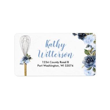 Address Label Navy Floral Soon to be Whisked Away