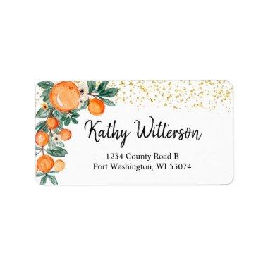 Address Label Orange main squeeze bridal shower