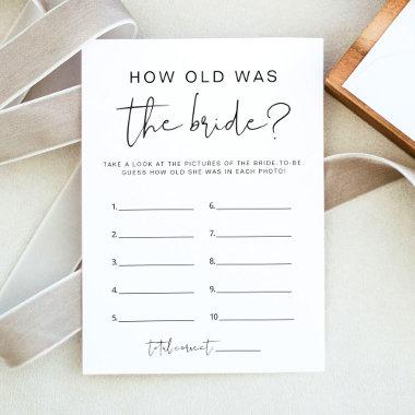 ADELLA How Old Was the Bride Bridal Shower Game Invitations