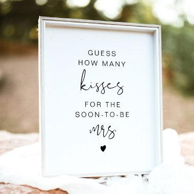 ADELLA Modern Guess How Many Kisses Bridal Sign