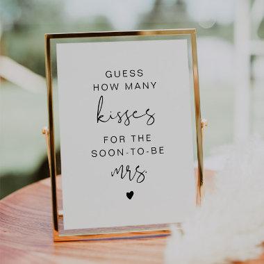 ADELLA Modern Guess How Many Kisses Bridal Sign Invitations