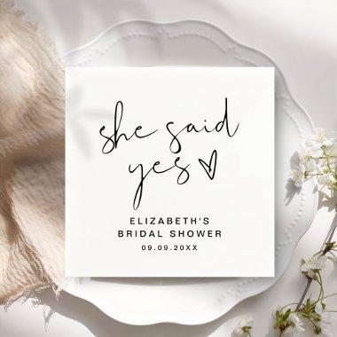 ADELLA Modern Minimal She Said Yes  Napkins