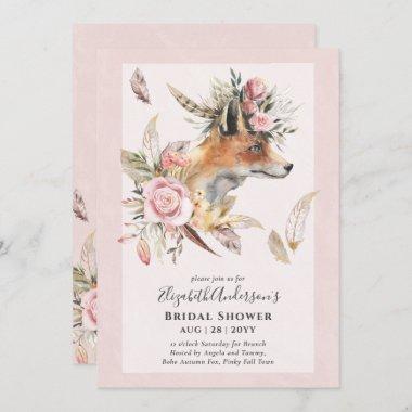 Adorable BOHO Fox Bridal Shower Lunch Invitations