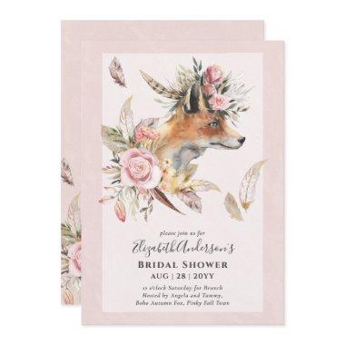 Adorable BOHO Fox Bridal Shower Lunch Invitations