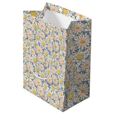 Adorable classic floral l Blue and yellow Medium Gift Bag