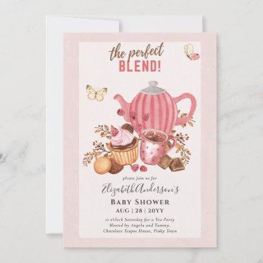 Adorable Tea Party Baby Shower Invitations