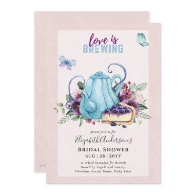 Adorable Tea Pot Bridal Shower Lunch Invitations