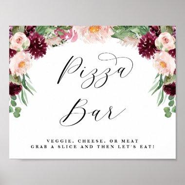Adore Floral Pizza Buffet Script Wedding Sign