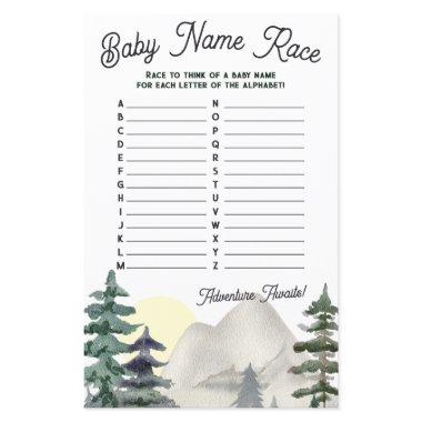Adventure Awaits! Baby Name Race Baby Shower Game