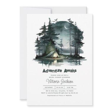 Adventure Awaits Night Sky Nature Bridal Shower Invitations