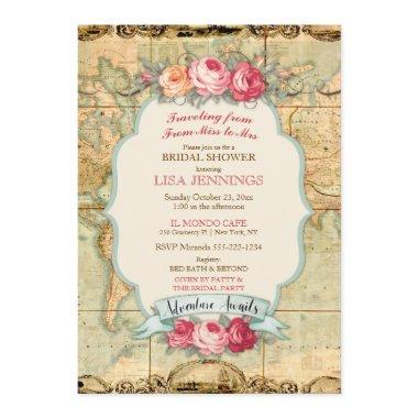 Adventure Awaits Vintage World Map Roses