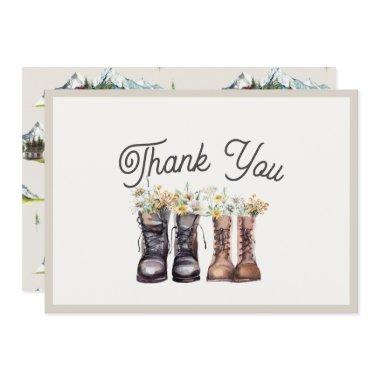 Adventure Begins Hiking Boots Couples Shower Thank You