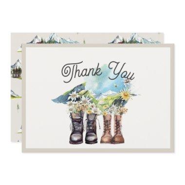 Adventure Begins Hiking Boots Couples Shower Thank You