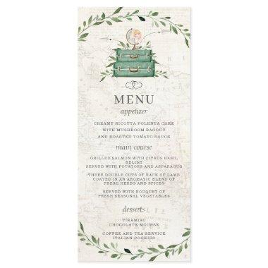 Adventure Begins Luggage Greenery Map Shower Menu