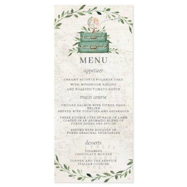 Adventure Begins Luggage Greenery Map Shower Menu