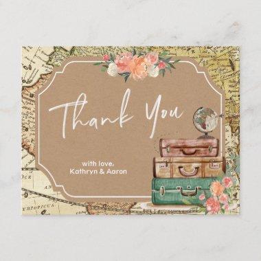 Adventure Map Bridal Shower Thank You Invitations