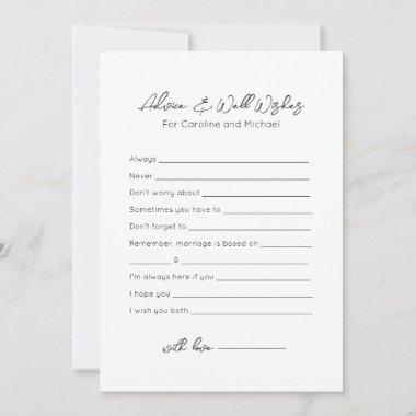 Advice and Well Wishes - Bridal Shower Game Holiday Invitations