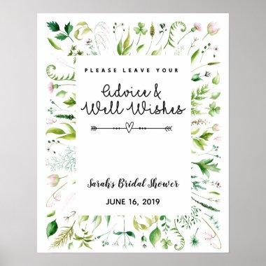 advice and well wishes bridal shower game poster