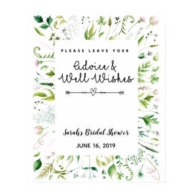 advice and well wishes bridal shower game poster