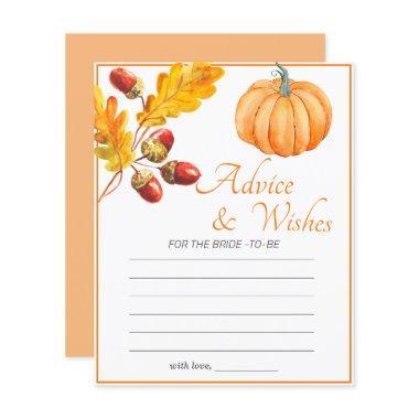 Advice and Wishes Fall Pumpkin Bridal Game
