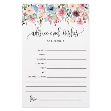 Advice and Wishes, Floral Bridal Advice Paper