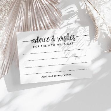 Advice and Wishes for the New Mr. & Mrs. Lined Enclosure