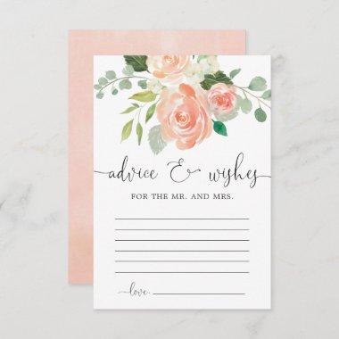 Advice and Wishes peach floral greenery Invitations