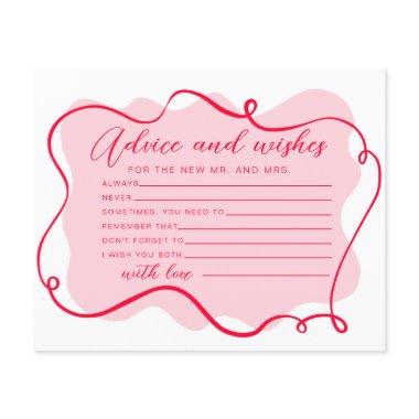 Advice and wishes retro pink and red wavy frame