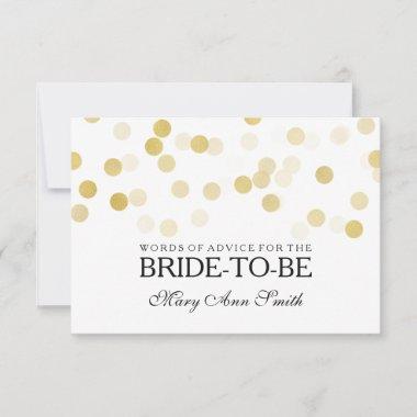 Advice Card Bridal Shower Faux Gold Foil Glitter