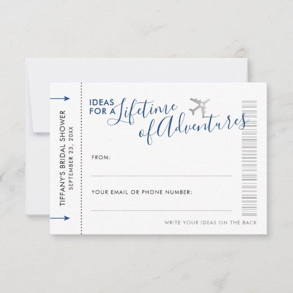 Advice Card Bridal Shower Travel and Date Night