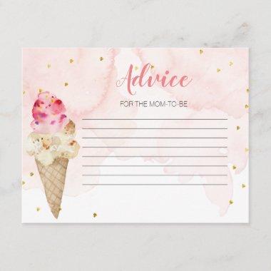Advice Card Pink Ice cream Bridal Shower