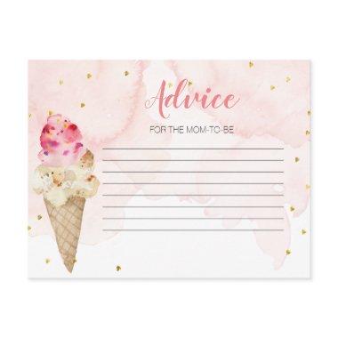 Advice Card Pink Ice cream Bridal Shower