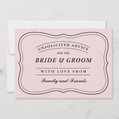 Advice Cards for the Bride and Groom Custom Colors