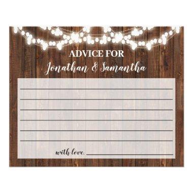 Advice for Couple Bridal Shower Rustic Invitations Flyer