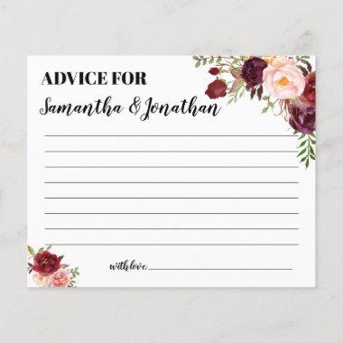 Advice for Happy Couple Marsala Bridal Shower Game