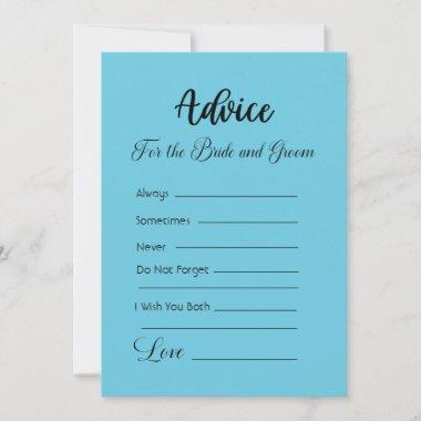 Advice For The Bride and Groom Aquamarine Blue Invitations