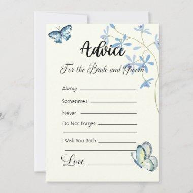 Advice For The Bride and Groom Blue Butterflies Invitations