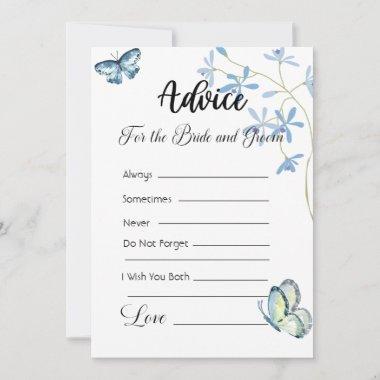 Advice For The Bride and Groom Blue Butterflies Invitations