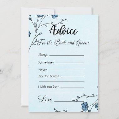 Advice For The Bride and Groom Blue Flowers Invitations