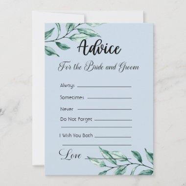 Advice For The Bride and Groom Blue Gray Greenery Invitations