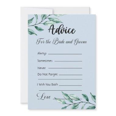 Advice For The Bride and Groom Blue Gray Greenery Invitations