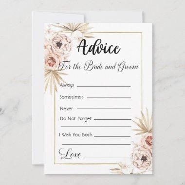 Advice For The Bride and Groom Dried Flowers Gold Invitations