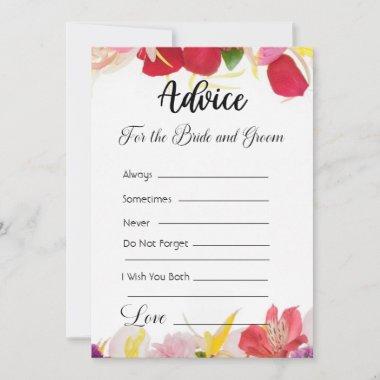 Advice For The Bride and Groom Exotic Floral Invitations