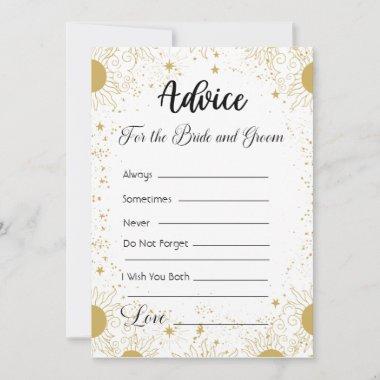 Advice For The Bride and Groom Gold Suns Stars Invitations